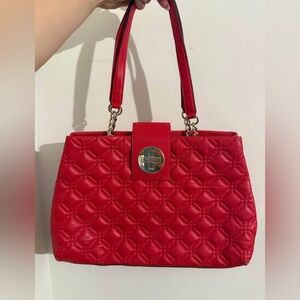 Kate Spade Elegant Red Quilted Handbag